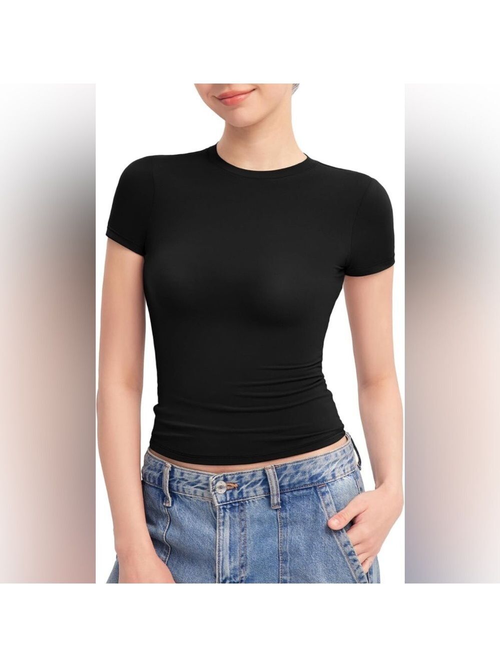 New Women's Crew Neck Short Sleeve Top Sz Small